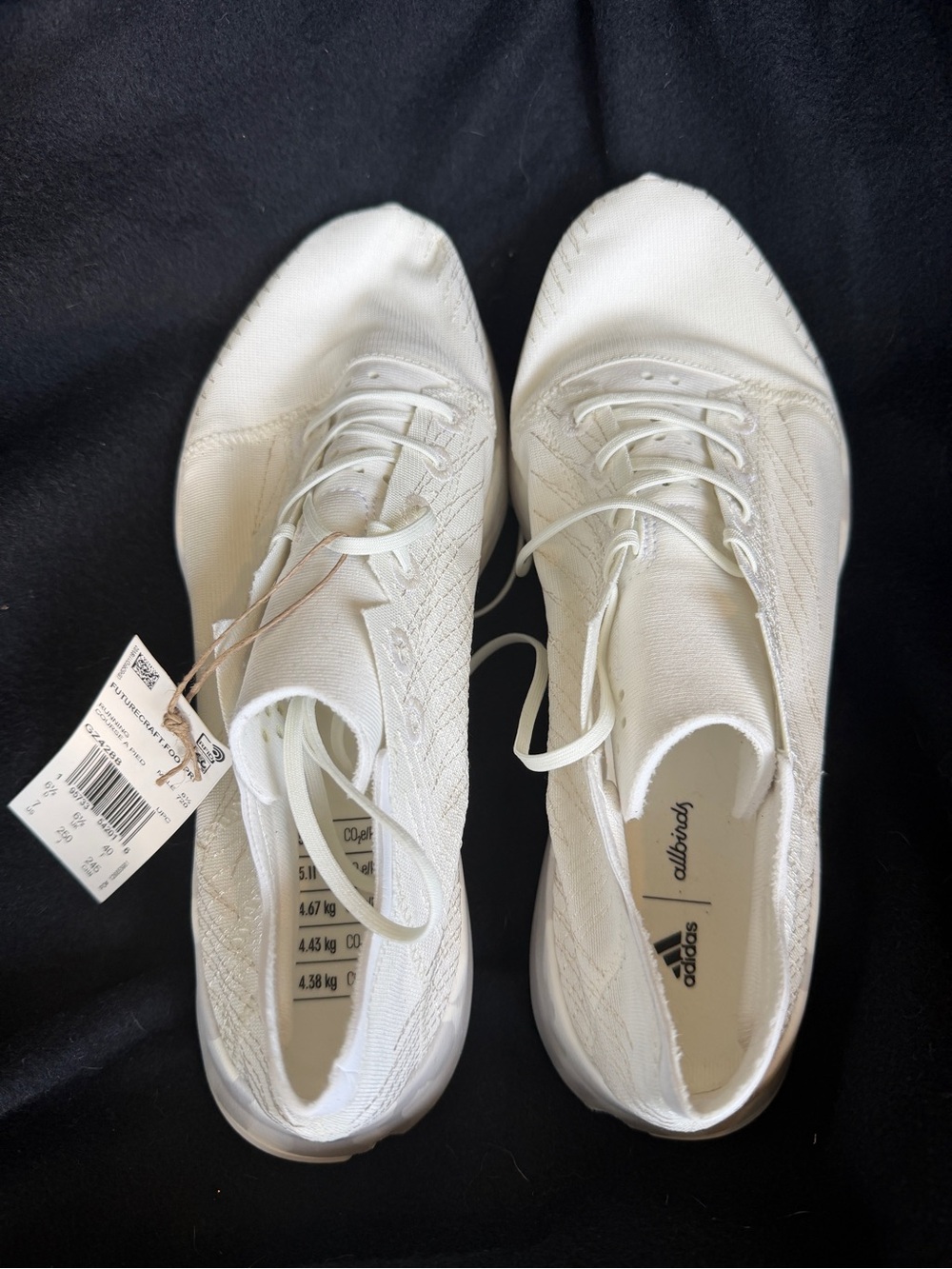Allbirds x adidas Women’s White Knit Lace-Up Athletic Sneakers